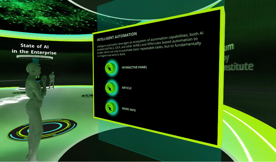 example of virtual environment showing an interactive panel